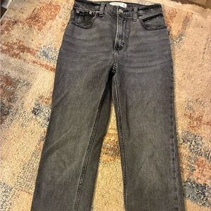 Abercrombie & Fitch Women's Dark Gray Straight Leg Jeans